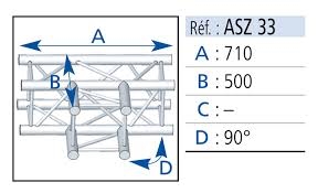 Location Angle 3 départs 90° plat ASZ33 Angle