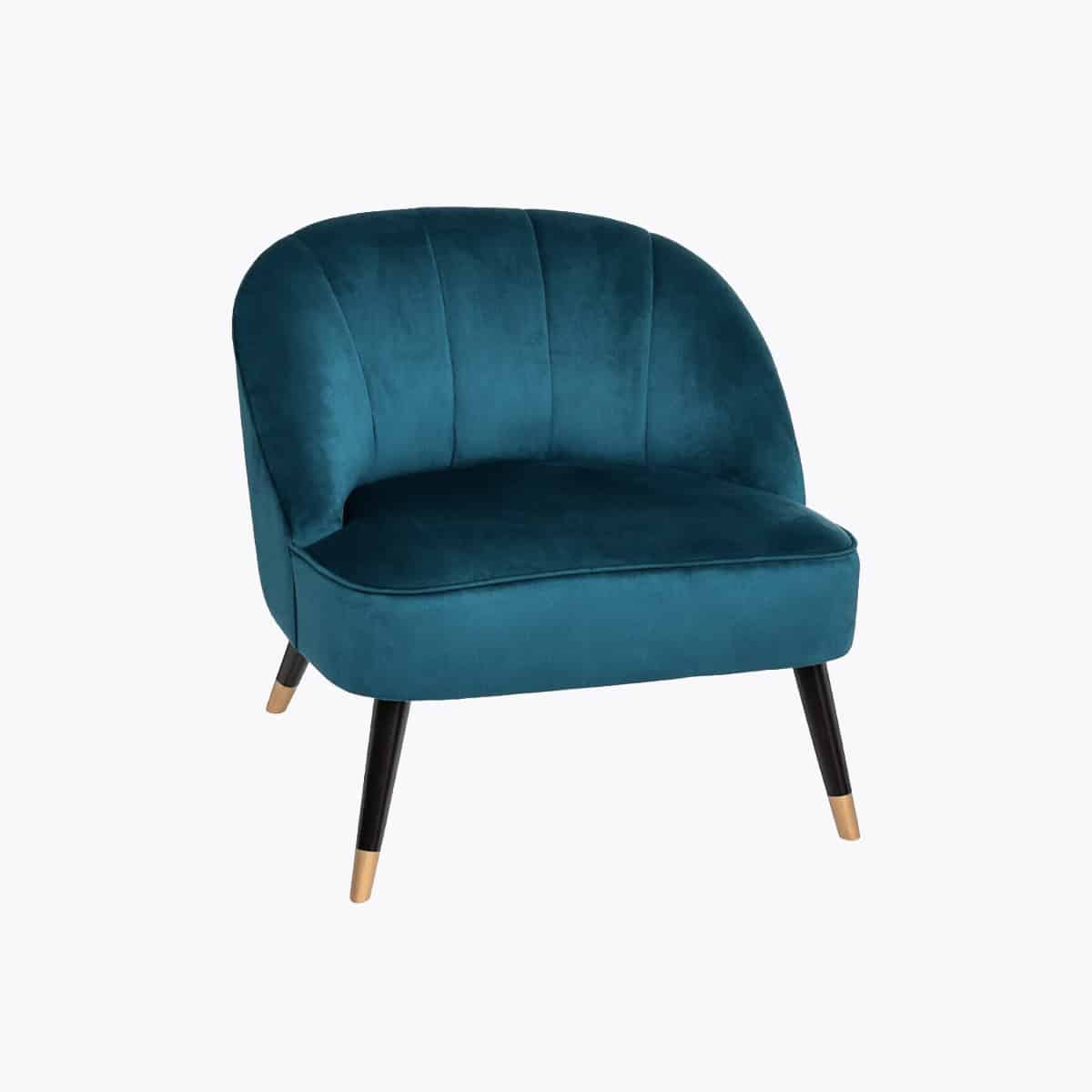 Location Fauteuil Velours bleu canard Lounge